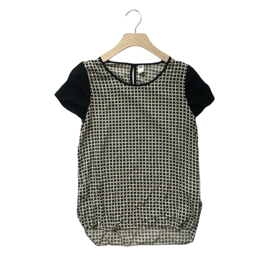 Old Navy Houndstooth Short Sleeve Blouse S